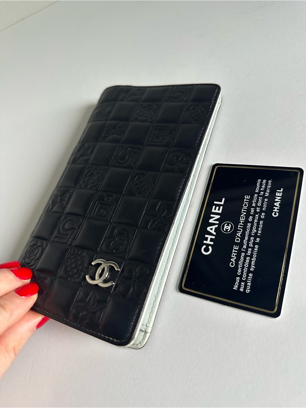 ✨ RARE Vintage CHANEL “Lucky Charms” Long Wallet with Baby Blue Interior ✨